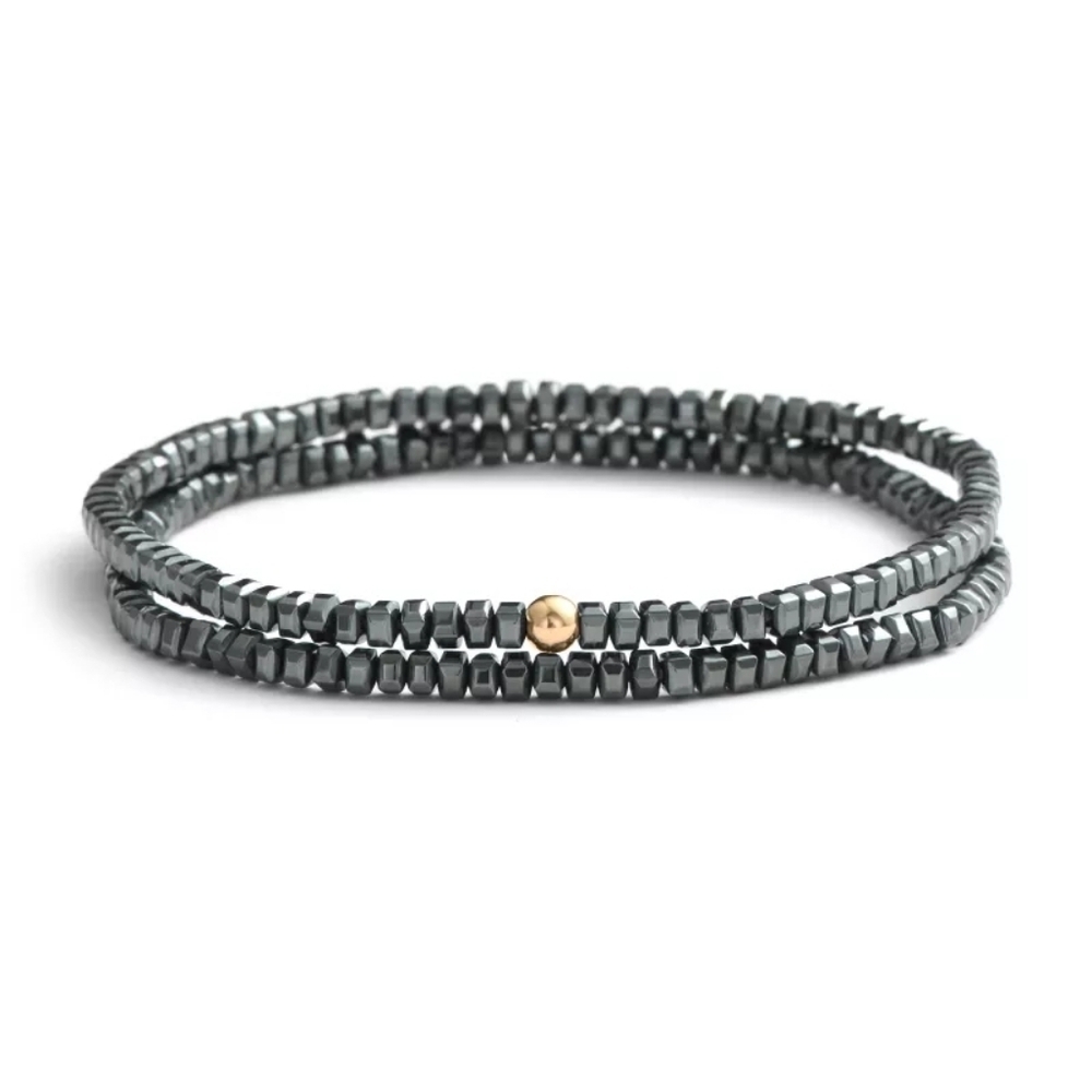 NEW Healing Handmade Black Rose Gold‎ Natural Hematite Bracelet